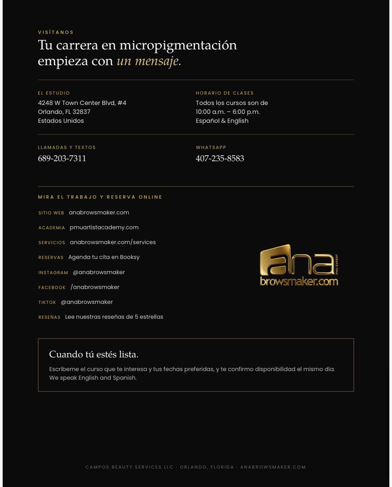 Contacto y reservas